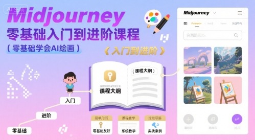 Midjourney零基础入门到进阶课程：从0开始学会AI绘画，小白也能轻松掌握