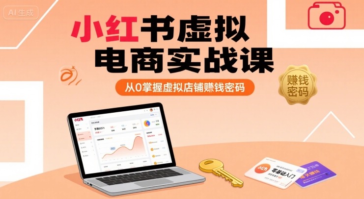 小红书虚拟店铺赚钱实战课：从0开始，掌握虚拟电商赚钱密码
