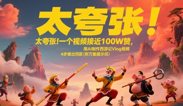 100W赞AI西游记Vlog火了！全流程拆解AI制作技巧（附万能提示词）