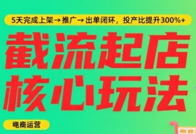 淘宝截流暴力起店玩法：5天完成上架-推广-出单闭环流程全掌握