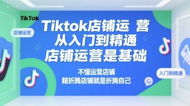 别瞎折腾！TikTok店铺运营从入门到精通：基础打牢，运营不愁