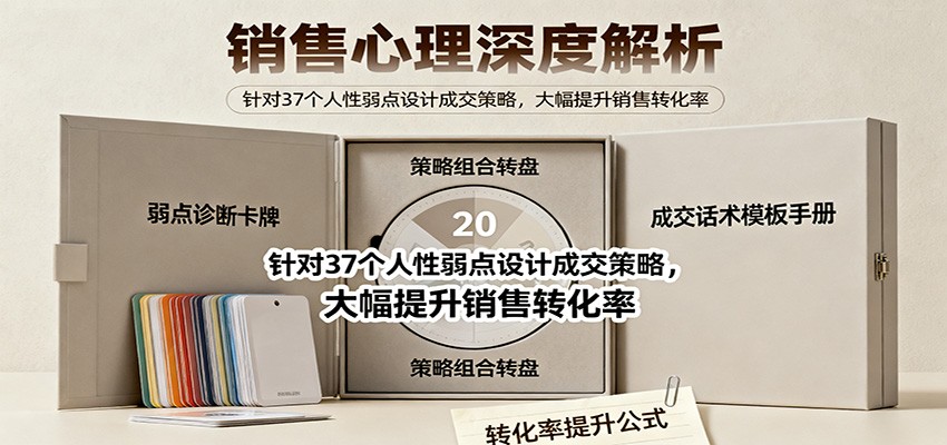 销售心理深度解析：37个人性弱点高转化成交策略，提升销售转化率！