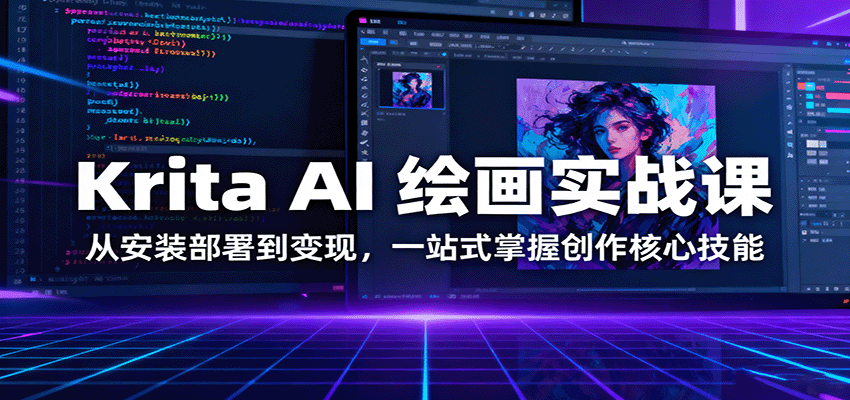 Krita AI绘画实战课：从安装部署到变现全流程，一站式掌握核心创作技能