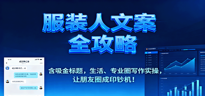 服装人文案全攻略：吸金标题+生活专业圈实操，让朋友圈变印钞机！