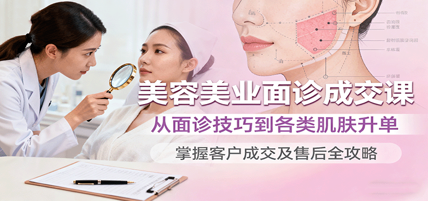 美容美业面诊成交课：从面诊技巧到肌肤升单，掌握成交及售后全攻略
