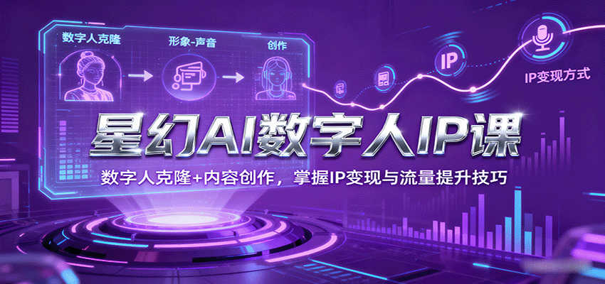 星幻AI数字人IP打造课：数字人克隆+内容创作，IP变现与流量提升实战指南