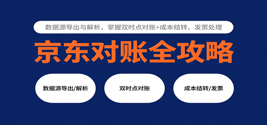 京东对账全攻略：数据源导出与解析技巧，双时点对账+成本结转+发票处理实操指南