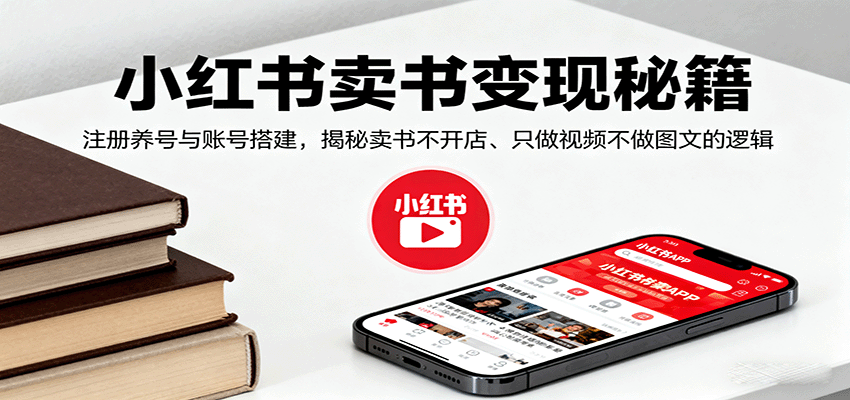 小红书卖书变现秘籍：注册养号+账号搭建全攻略，揭秘卖书不开店、只做视频不做图文的逻辑