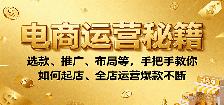 电商运营秘籍：选款+推广+布局三步走，手把手教你从0起店，全店爆款不断