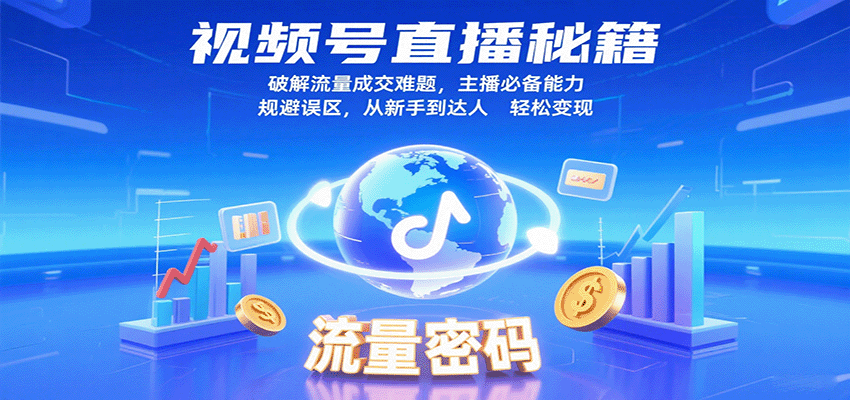 视频号直播秘籍：破解流量成交难题，主播必备能力+规避误区，新手到达人轻松变现