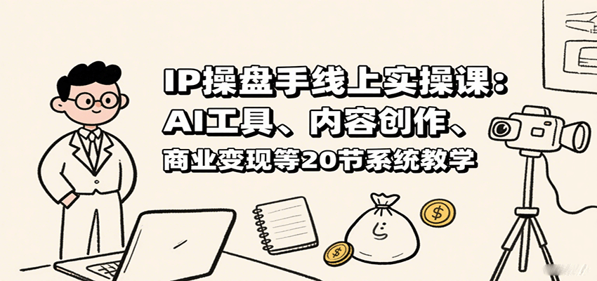 IP操盘手线上实战课：AI工具+内容创作+商业变现20节系统教学，从0到1掌握IP变现全流程