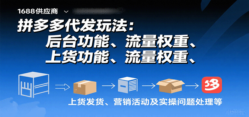 拼多多代发全攻略：后台功能、流量权重提升、上货发货流程、营销活动玩法及实操问题处理指南