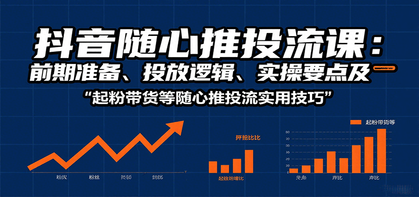 抖音随心推投流全攻略：前期准备、投放逻辑、实操技巧及起粉带货干货