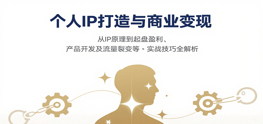 个人IP打造与商业变现：从IP原理到起盘盈利、产品开发、流量裂变实战技巧全解析