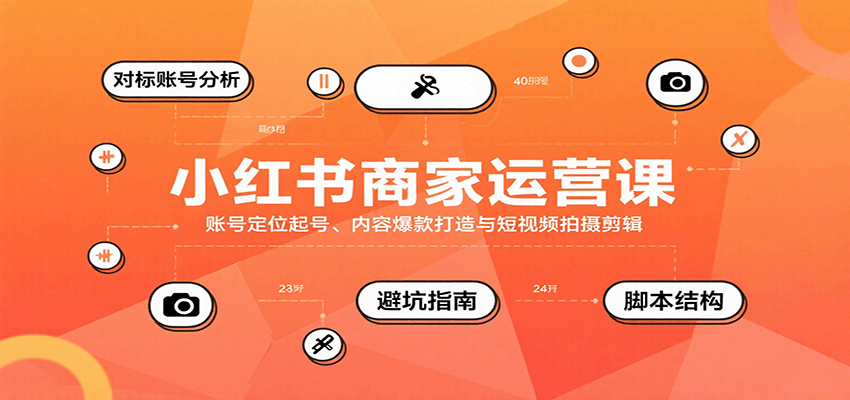 小红书商家运营课：账号定位起号+内容爆款打造+短视频拍摄剪辑全攻略