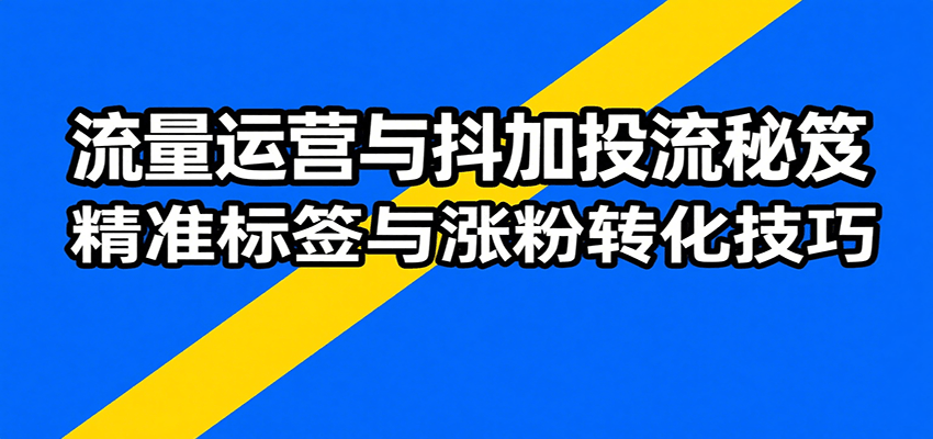 流量运营与抖加投流全攻略：算法深度解析、爆款打造、精准标签及涨粉转化技巧