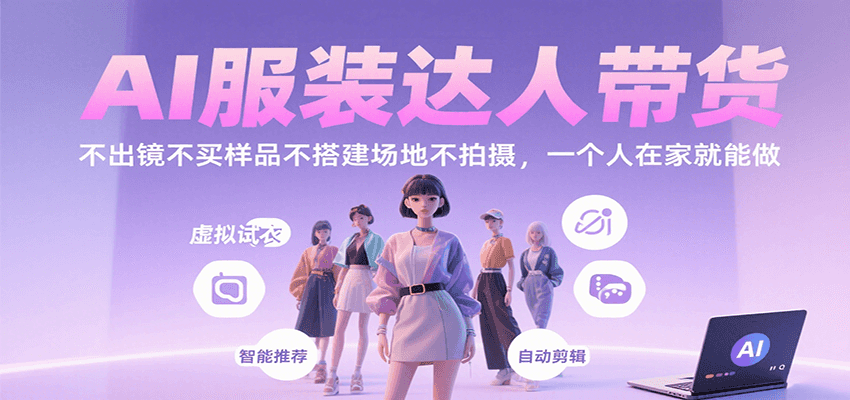 AI服装达人带货：不出镜不囤货不搭场地，一个人在家轻松赚钱