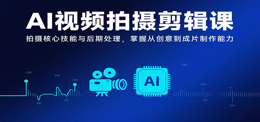 AI视频拍摄剪辑课：掌握拍摄核心技能+后期处理，从创意到成片全流程制作