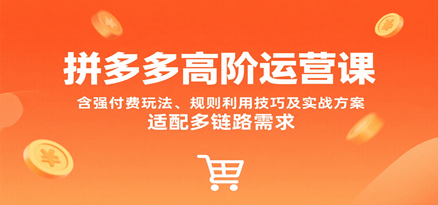 拼多多高阶运营课：强付费玩法、规则利用技巧及实战方案，多链路需求适配指南