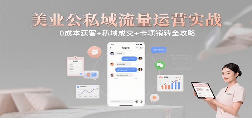 美业0成本获客+私域成交+卡项销转：公私域流量运营实战全攻略