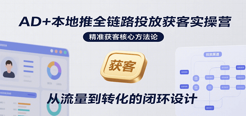 AD+本地推全链路投放获客实操营：精准获客技巧+当天转化高效营销实战指南
