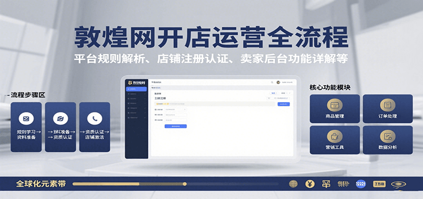 敦煌网开店运营全流程：注册认证、后台功能、平台规则详解一站式指南