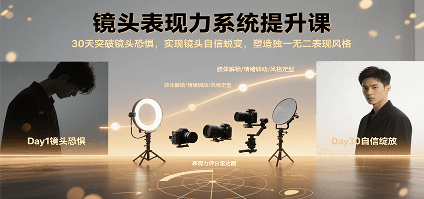 镜头表现力系统课：30天突破镜头恐惧，自信蜕变，塑造独一无二风格