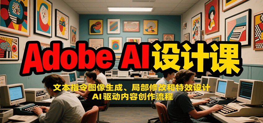 Adobe AI设计课：文本指令图像生成+局部修改+特效设计，AI驱动内容创作全流程