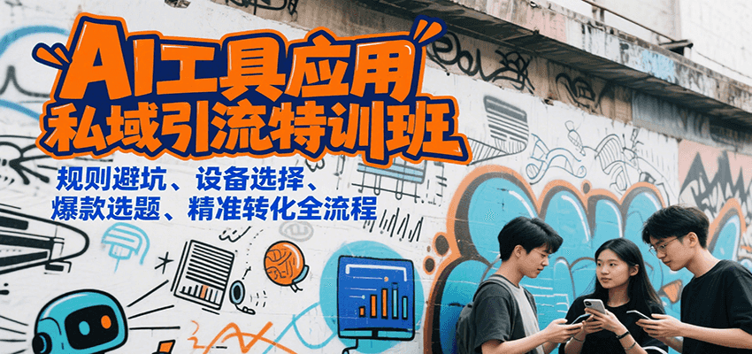 AI工具私域引流全流程实战课：从规则避坑、设备选择到爆款选题、精准转化技巧