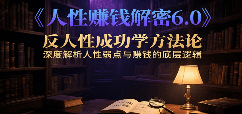 人性赚钱6.0：反人性成功学实战方法论，深度拆解人性弱点与赚钱底层逻辑