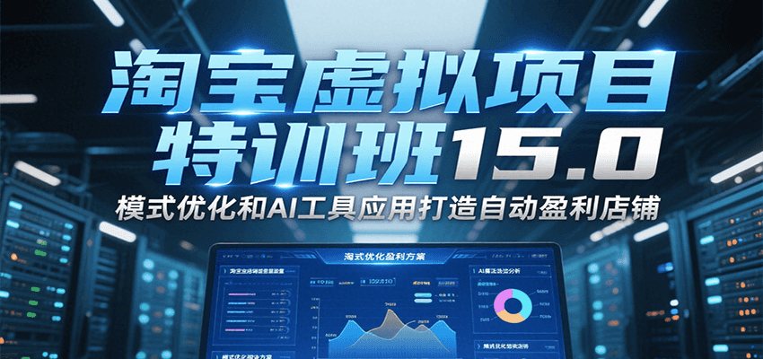 淘宝虚拟项目特训班15.0：模式优化+AI工具实战，打造24小时自动盈利店铺