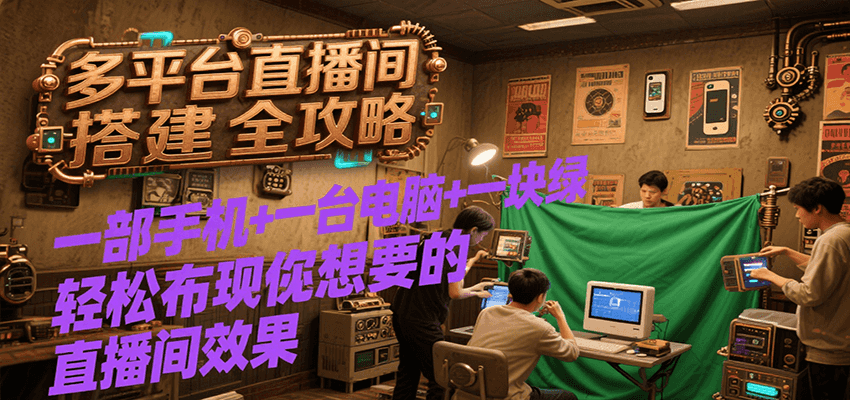 多平台直播间搭建全攻略：手机+电脑+绿幕轻松打造理想直播间效果