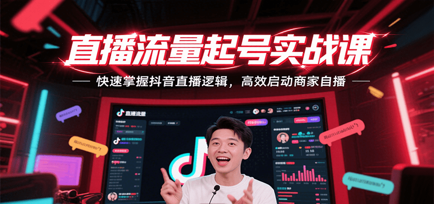 抖音直播流量起号实战课：快速掌握直播逻辑，高效启动商家自播