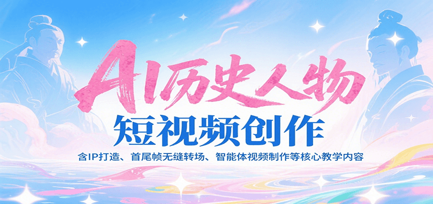 AI历史人物短视频创作教程：IP打造+首尾帧无缝转场+智能体视频制作核心教学