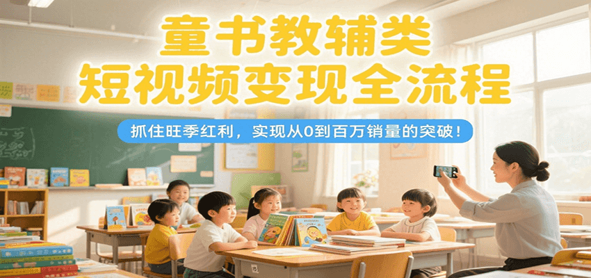 童书教辅短视频变现全流程攻略：抓住旺季红利，从0到百万销量突破指南！