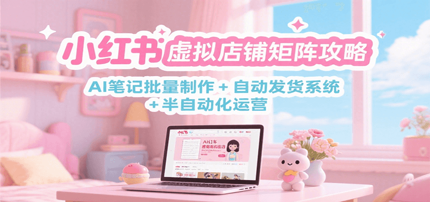 小红书虚拟店铺矩阵全攻略：AI笔记批量制作+自动发货系统+半自动化运营，从0到1高效搭建指南