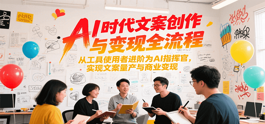 AI文案创作变现全流程：从工具使用者进阶AI指挥官，实现文案量产与商业变现
