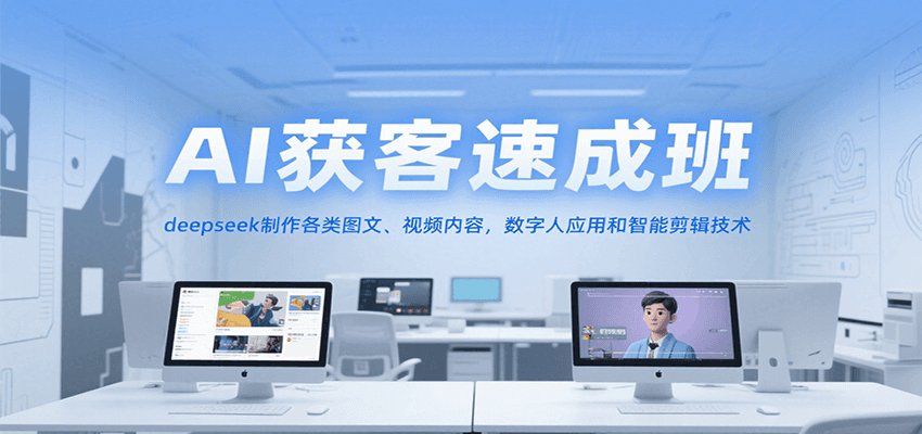 AI获客实战指南：DeepSeek图文视频制作+数字人智能剪辑速成技巧