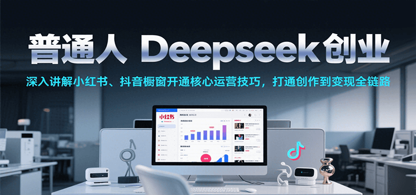 普通人用Deepseek创业：小红书+抖音橱窗开通运营技巧，从创作到变现全链路攻略