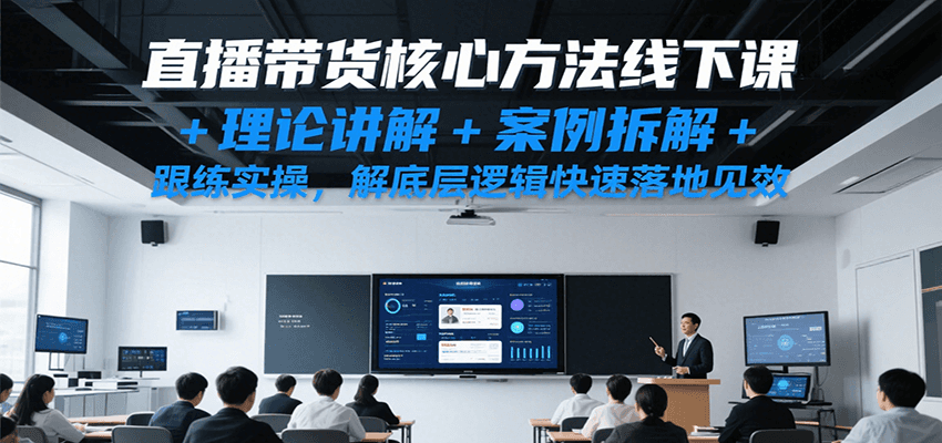 直播带货核心方法线下课：理论+案例+实操拆解，掌握底层逻辑快速落地见效
