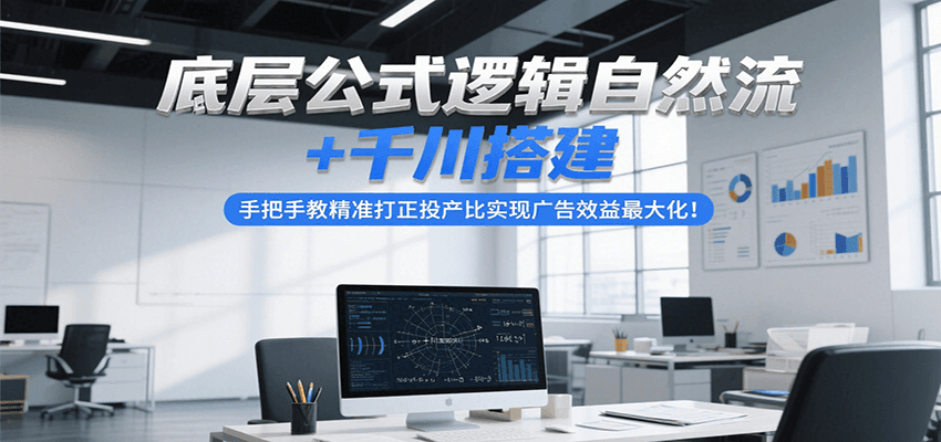 自然流+千川搭建底层公式：手把手教你精准投产比，广告效益最大化！