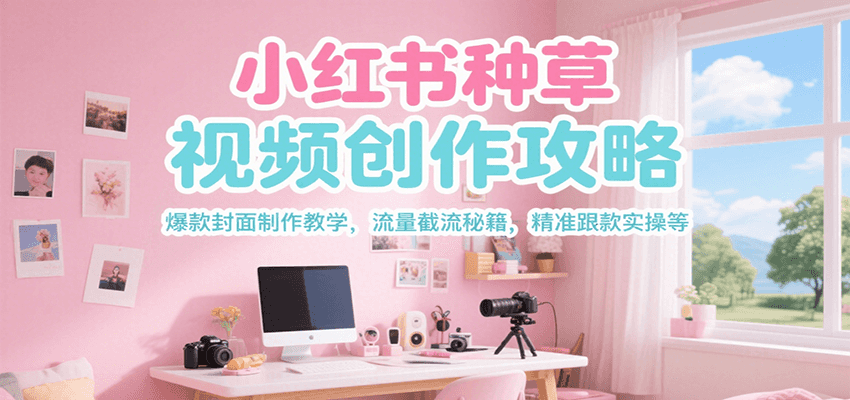 小红书种草视频创作全攻略：爆款封面制作+流量截流秘籍+精准跟款实操