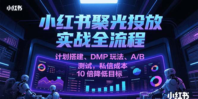 小红书聚光投放实战全流程：计划搭建+DMP玩法+A/B测试，私信成本10倍降低目标达成