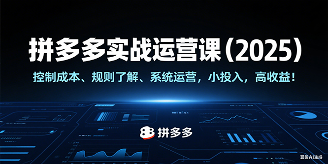 2025拼多多实战运营课：控制成本+掌握规则+系统运营，小投入高收益全攻略