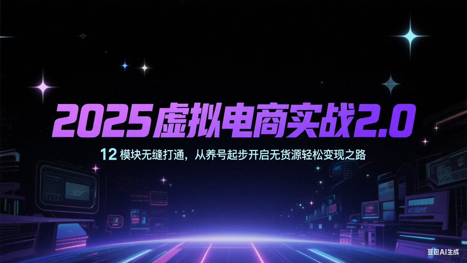 2025虚拟电商实战2.0：12模块无缝打通，从养号起步到无货源轻松变现全攻略