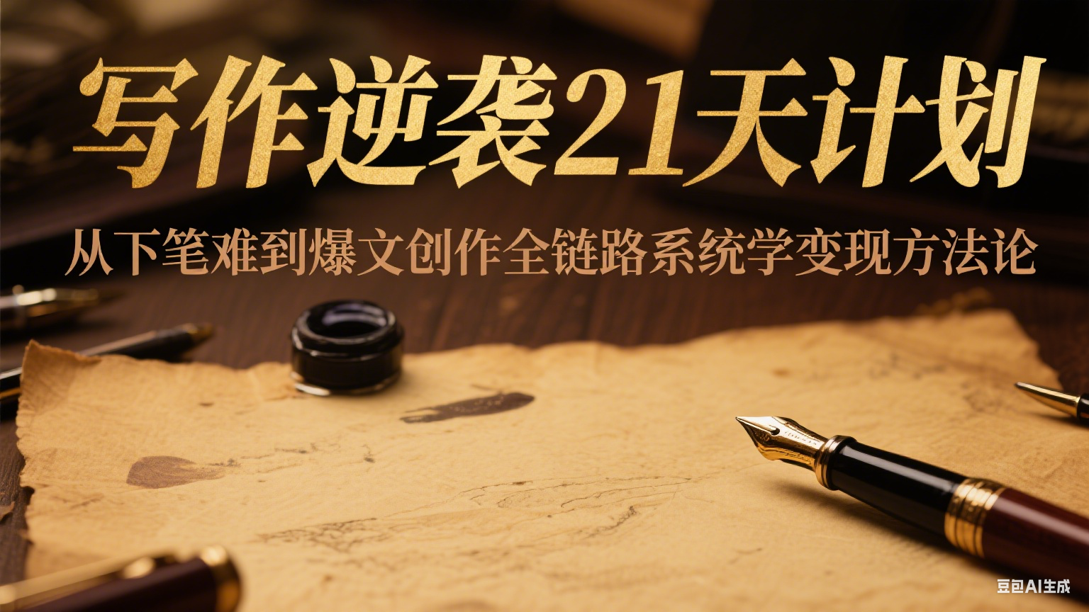 下笔难到爆文逆袭！21天写作计划：全链路系统学创作变现方法论
