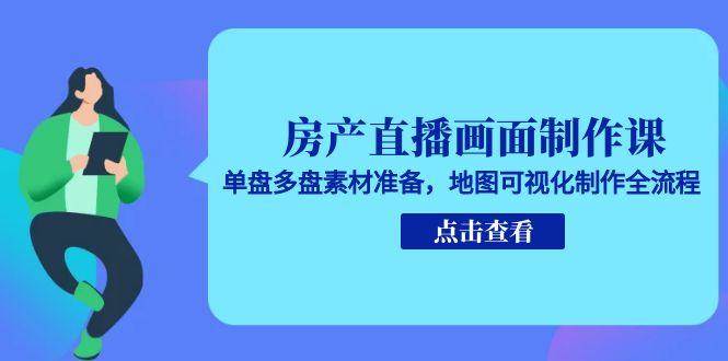 房产直播画面制作全流程：单盘多盘素材准备与地图可视化技巧详解