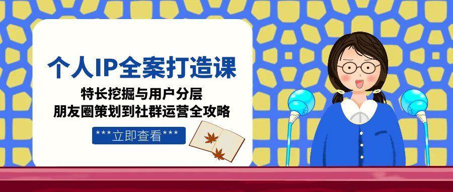 个人IP从0到1全案打造课：特长挖掘、用户分层、朋友圈策划与社群运营全攻略