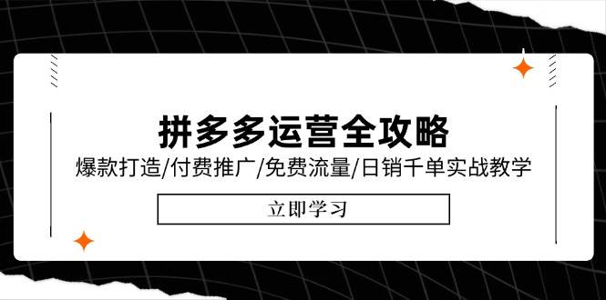 拼多多运营全攻略：爆款打造+付费推广+免费流量+日销千单实战教学（6月更新）