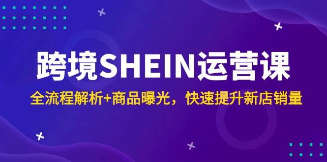SHEIN跨境运营课：全流程解析+商品曝光技巧，快速提升新店销量